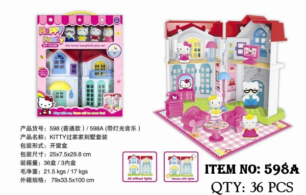 598A  HỘP NỘI THẤT LÂU ĐÀI + 4C MÈO KITTY