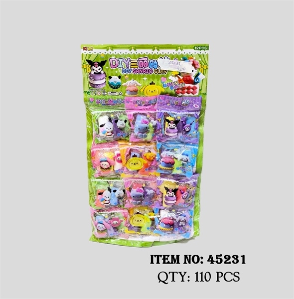 45231  TÚI VỈ 12 TÚI ĐẤT SÉT CÁT NẶN SANRIO + KHUÔN