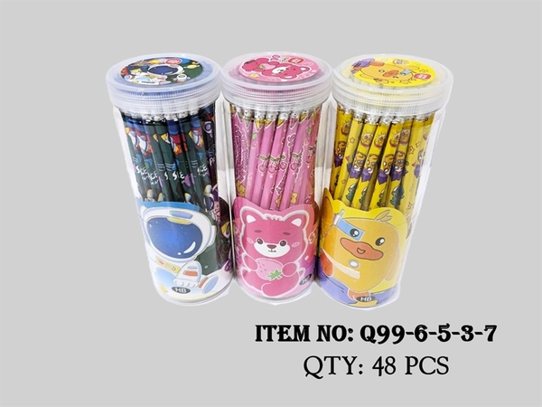 Q99-6-5-3-7  HỘP 60C BÚT VIẾT CHÌ CHUỐT ĐỦ MẪU