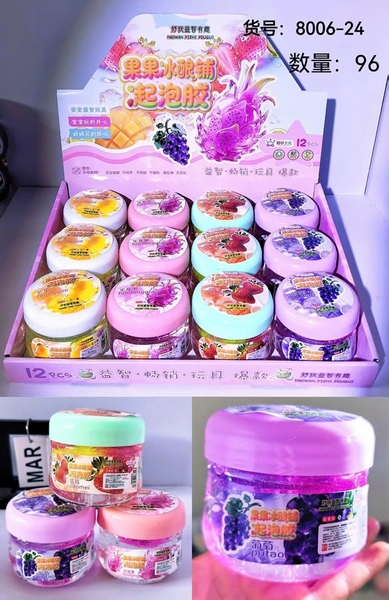 8006-24 HỘP 12 HŨ SLIME TRÁI CÂY