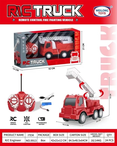 9913  HỘP XE CÔNG TRÌNH CỨU HỎA THANG ĐIỀU KHIỂN 7 ĐỘNG TÁC, CÓ SẠC