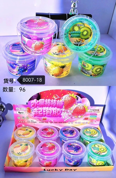 8007-18 HỘP 8 HŨ SLIME TRÁI CÂY QUAI XÁCH
