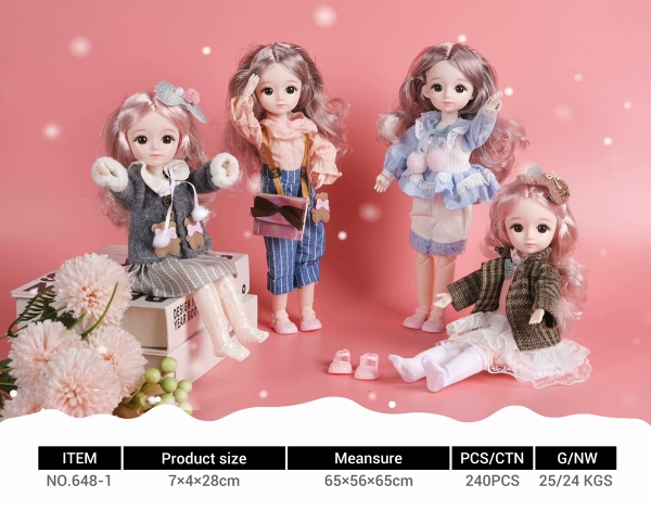 648-1  TÚI BABY 1C KHỚP, MẮT THỦY TINH ĐỦ MẪU