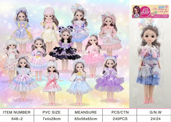 648-2  TÚI BABY 1C KHỚP, MẮT THỦY TINH ĐỦ MẪU