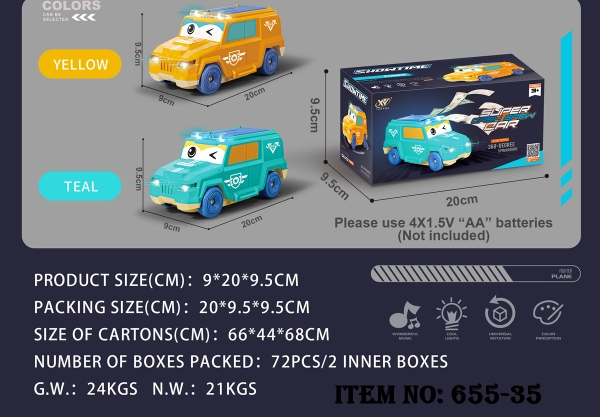655-35  HỘP XE HƠI CAR PHUN TIỀN GIẤY PIN