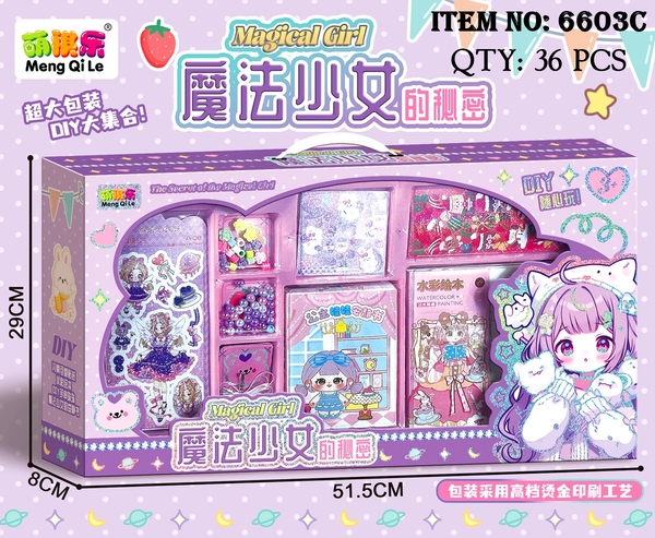 6603C  HỘP XÂU CHUỖI, TRANH TÔ MÀU KHÔ, DÁN STICKER
