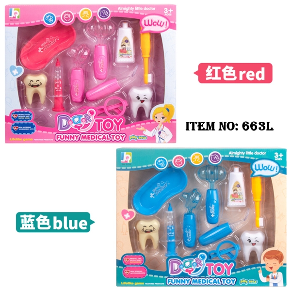 663L  HỘP BÁC SĨ KHÁM RĂNG, BÀN CHẢI, RĂNG, KIM TIÊM