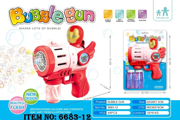 6683-12  VỈ CÂY PHUN XÀ BÔNG PIN NGƯỜI SẮT CÁNH