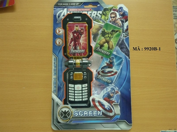 9920B-1  VỈ ĐIỆN THOẠI SIÊU NHÂN PIN AVENGER 2 LÁ CHIẾU BẬT NẮP
