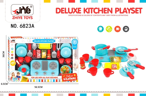 6823A  HỘP BẾP GAS ĐÔI, TÁCH, CHẢO, DĨA