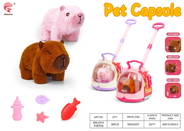 688-257A  HỘP LỒNG THÚ ĐẨY CAPYBARA PIN