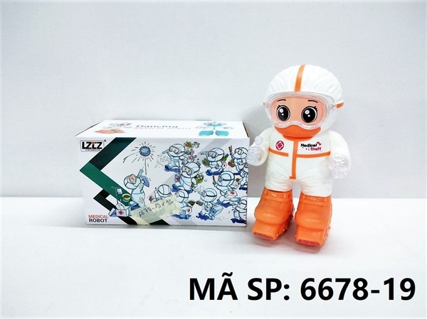 6678-19  HỘP ROBO Y TẾ TRƯỢT BĂNG PIN NHẠC ĐÈN NHẢY DANCING