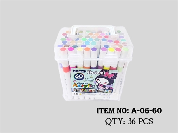 A-06-60  HỘP VIẾT LÔNG MÀU ACRYLIC 60C