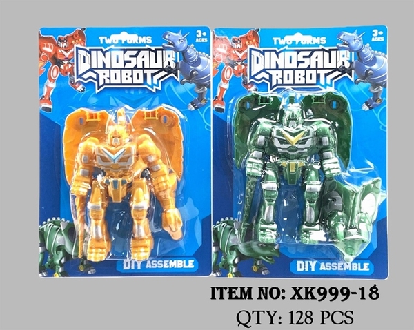 XK999-18  VỈ RÁP ROBO BIẾN HÌNH KHỦNG LONG TÊ GIÁC