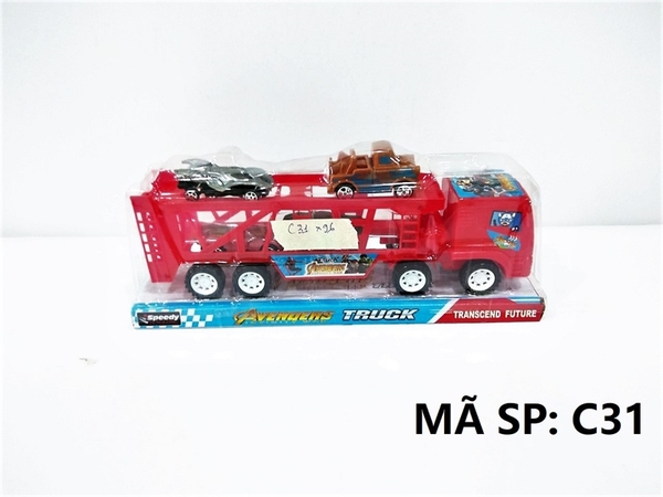 C31  HỘP KIẾNG XE TRỚN 2 TẦNG CHỞ 4C XE HƠI, ĐUA   Avengers Truck