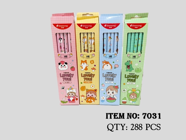 7031  HỘP 12C BÚT VIẾT CHÌ CHUỐT ĐỦ MẪU