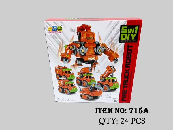 715A  HỘP RÁP ROBO BIẾN HÌNH XE CÔNG TRÌNH ỐC VÍT