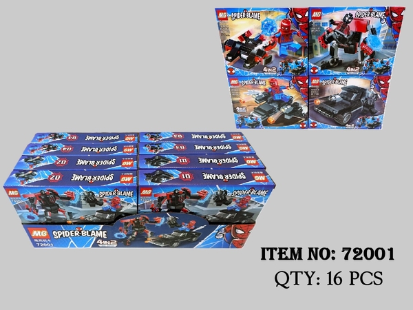 72001  HỘP LOGO RÁP XE SIÊU NHÂN NHỆN HỘP 8C