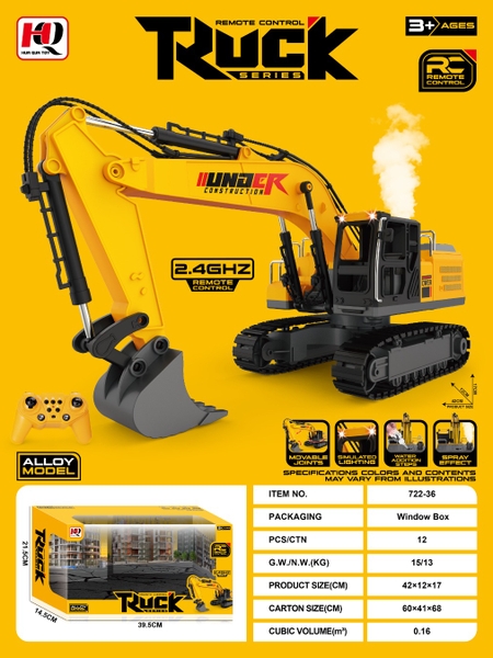 722-36  HỘP XE CÔNG TRÌNH CÀO BÁNH XÍCH ĐIỀU KHIỂN 7 ĐỘNG TÁC, PHUN KHÓI