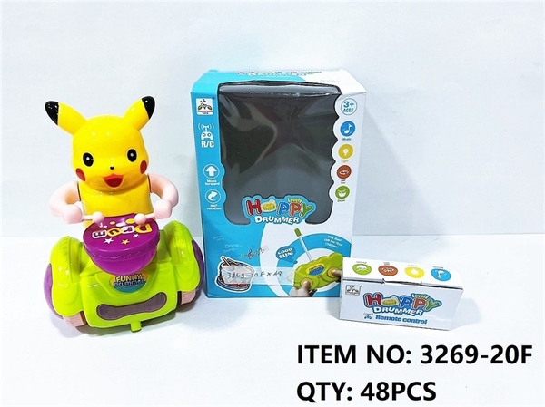 3269-20F  HỘP POKEMON THĂNG BẰNG ĐÁNH TRỐNG ĐIỀU KHIỂN NHẠC ĐÈN XOAY 360 ĐỘ   3269-