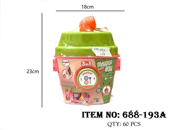 688-193A  HỘP TÚI XÁCH TRANG ĐIỂM 3 IN 1 23 MIẾNG