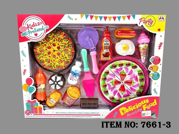 7661-3  HỘP BẾP MÁY NƯỚNG BÁNH + 4C BÁNH + KEM + BÁNH DONUT   7661-