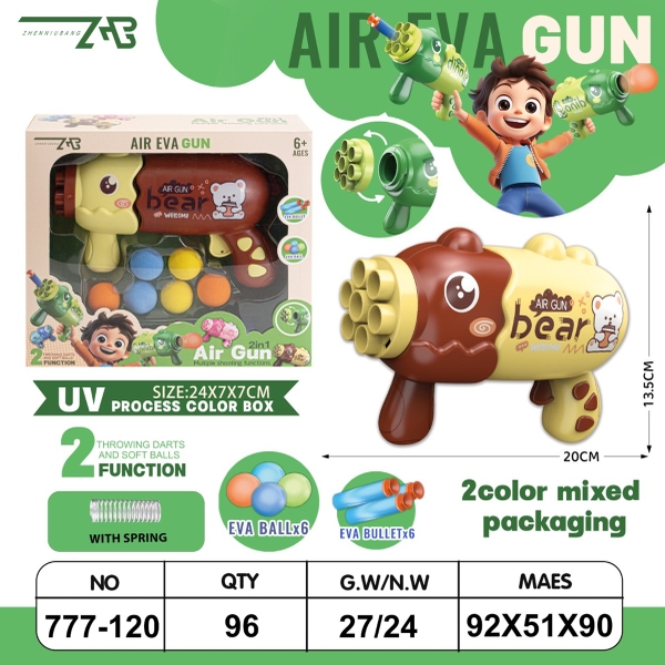 777-120  HỘP CÂY PHUN BANH GẤU + 6T BANH