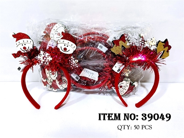 39049  TÚI 12C CÀI TÓC ĐÈN NOEL 2C NGƯỜI TUYẾT KIM TUYẾN