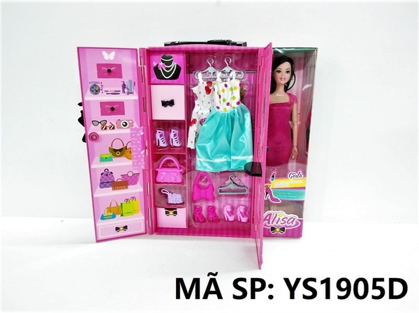 YS1905D HỘP BABY 1C KHỚP TÓC DÀI + TỦ ĐỒ (2C ĐẦM, 3 ĐÔI GIÀY, 2 TÚI XÁCH) Alisa