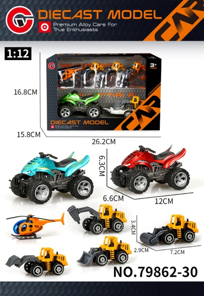 79862-30  HỘP XE 6C (1C MOTO ĐỊA HÌNH TRỚN KÉO, 4C XE CÔNG TRÌNH, 1C TRỰC THĂNG)