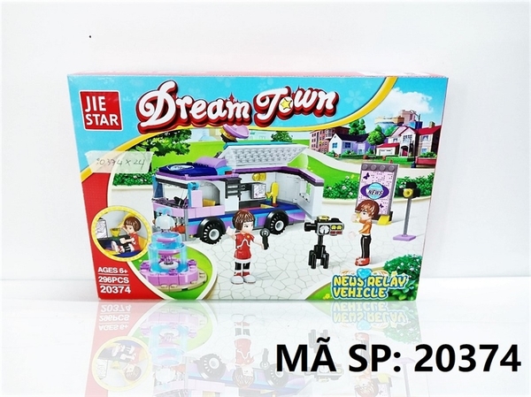 20374  HỘP LOGO RÁP XE ĐÀI TRUYỀN HÌNH 296 MIẾNG JIE STAR