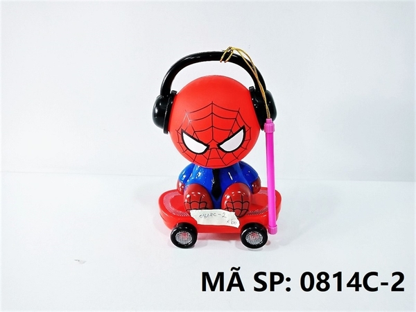 _0814C-2  SIÊU NHÂN NHỆN ĐEO TAI NGHE TRƯỢT VÁN (LỒNG ĐÈN)