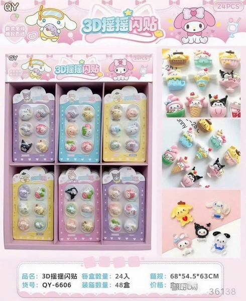 QY-6607 LỐC DÁN CHAM 3D STICKER (QY-6606) 24 CÁI