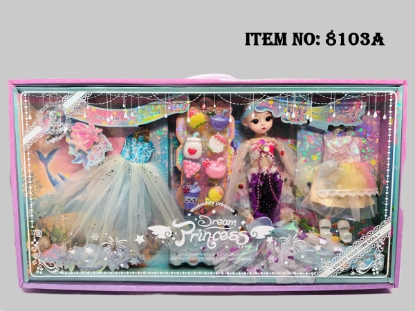 8103A  HỘP BABY 1C NGƯỜI CÁ KHỚP, MẮT THỦY TINH + 2 ÁO