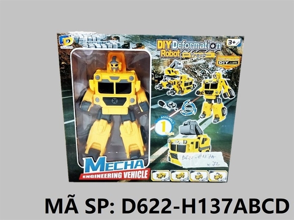 D622-H137ABCD  HỘP XE CÔNG TRÌNH TRỚN BIẾN HÌNH ROBO + ỐC VÍT   D622-H137A, D622-H137B, D622-H137C, D622-H137D