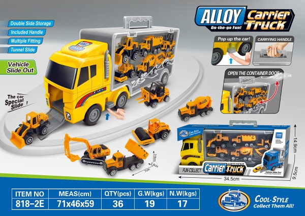 818-2E  HỘP XE CONTAINER CHỞ 6C XE CÔNG TRÌNH TRỚN ĐỦ MẪU (CÀO, LU, BEN, NÂNG, BỒN)