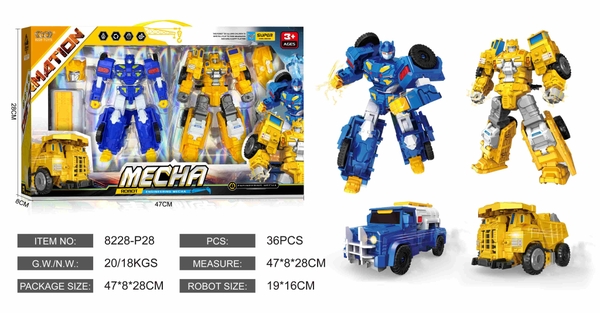 8228-P28  HỘP RÁP ROBO BIẾN HÌNH 2C XE CÔNG TRÌNH BEN, BỒN