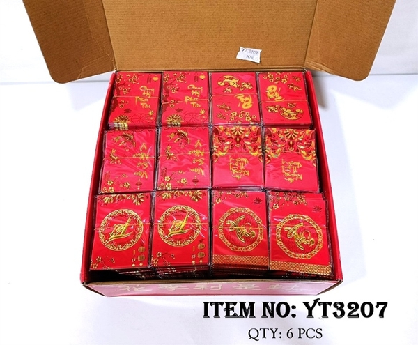 YT3207  XẤP 10C LÌ XÌ ĐỎ ĐỦ MẪU (CÁ, TRỐNG ĐỒNG, THỎI VÀNG) CHỮ VIỆT