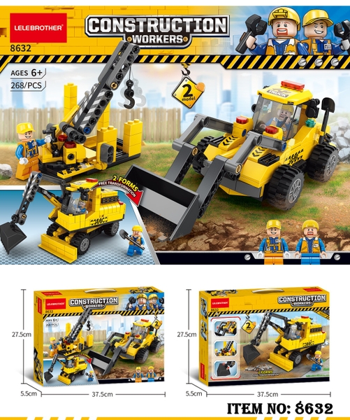 8632  HỘP LOGO RÁP XE CÔNG TRÌNH CÀO, CẨU 268 MIẾNG