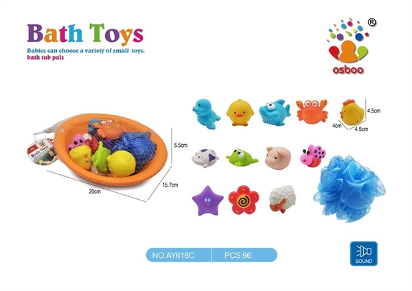 AY618C  LƯỚI THAU TẮM + 12C CHÍT + BÔNG TẮM