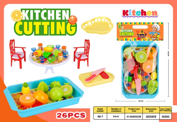 88-7  TÚI KHÂY BẾP DÍNH TRÁI CÂY (CAM, KHẾ, DƯA LƯỚI) + BÀN ĂN 2 GHẾ