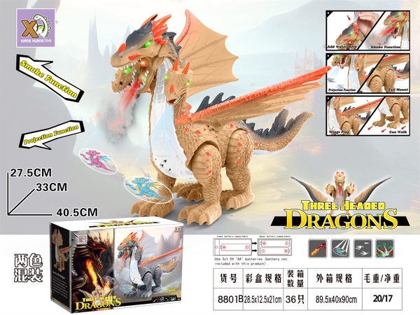 8801B  HỘP KHỦNG LONG PIN CÁNH 3 ĐẦU, CHIẾU HÌNH