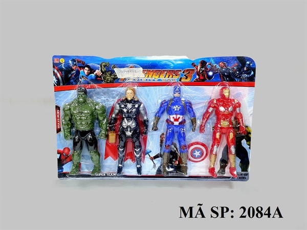 2084A  VỈ SIÊU NHÂN 4T AVENGER (NGƯỜI SẮT, NGƯỜI XANH, ĐỘI TRƯỞNG MỸ)