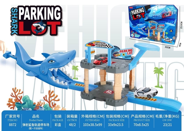 8872  HỘP ĐƯỜNG RAY BÃI ĐẬU XE CÁ MẬP NUỐT BẮN XE HƠI