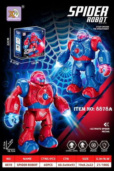 8878A  HỘP ROBO NGƯỜI NHỆN PIN ĐÈN