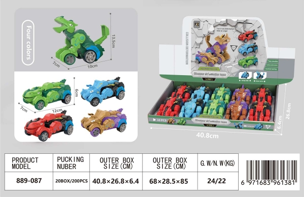 889-087  HỘP XE ĐỊA HÌNH TRỚN BIẾN HÌNH KHỦNG LONG 10C