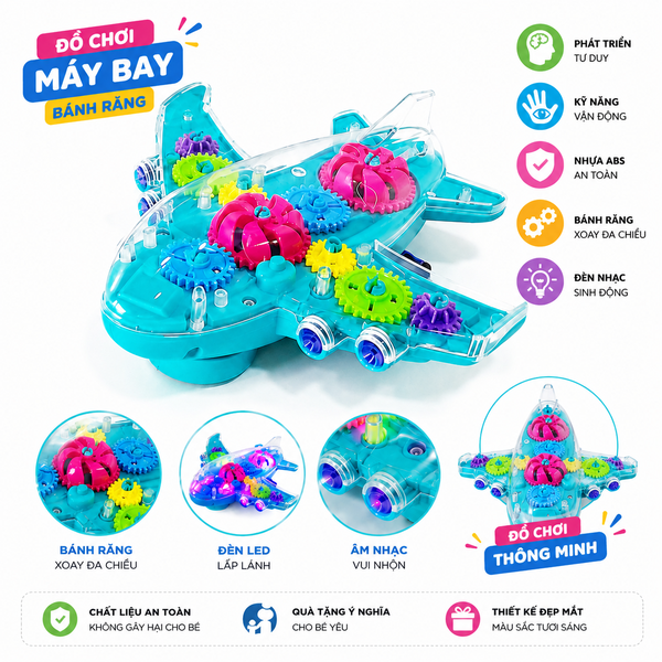 LD8899-133 LỒNG ĐÈN MÁY BAY PIN NHẠC ĐÈN BÁNH RĂNG