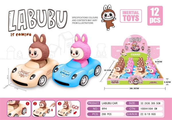 894  HỘP LABUBU LÁI XE HƠI TRỚN 12C