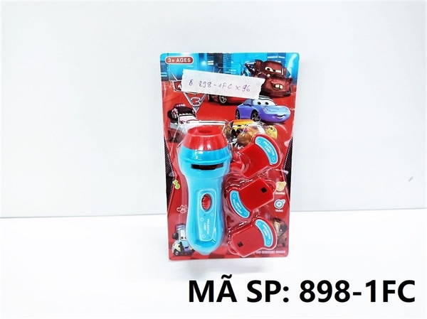 898-1FC  VỈ ĐÈN PIN CHIẾU HÌNH + 3C THẺ HÌNH (XE CAR, SN, THÚ HOẠT HÌNH)    898-1