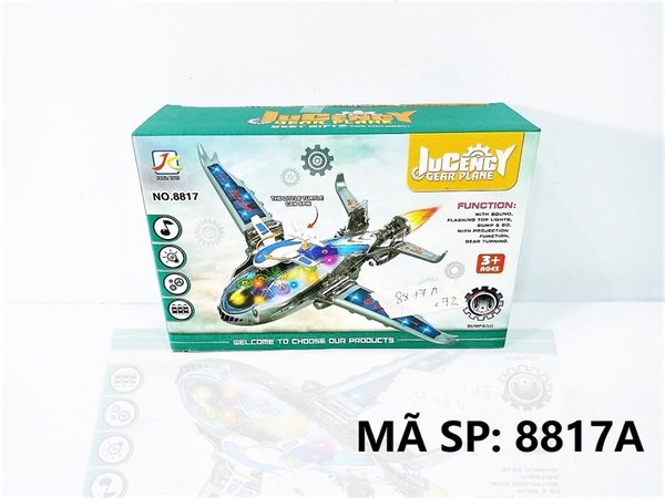 8817A  HỘP MÁY BAY CHỞ MÁY BAY PIN NHẠC ĐÈN, BÁNH RĂNG   Lucency Gear Plane